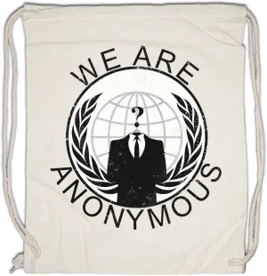 Anonymous Vintage Globe Logo Drawstring Bag Gym Sack