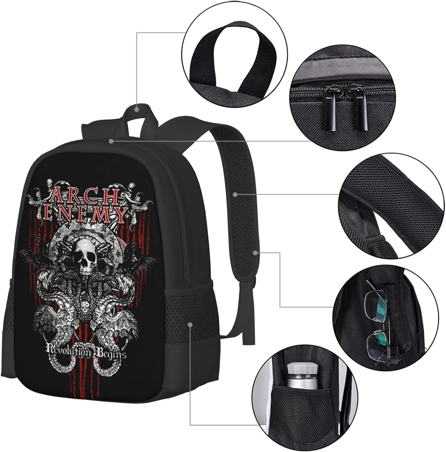 Arch Bridge Enemy School Backpack for Men Women College Bookbag Lightweight Backpack Casual Daypack