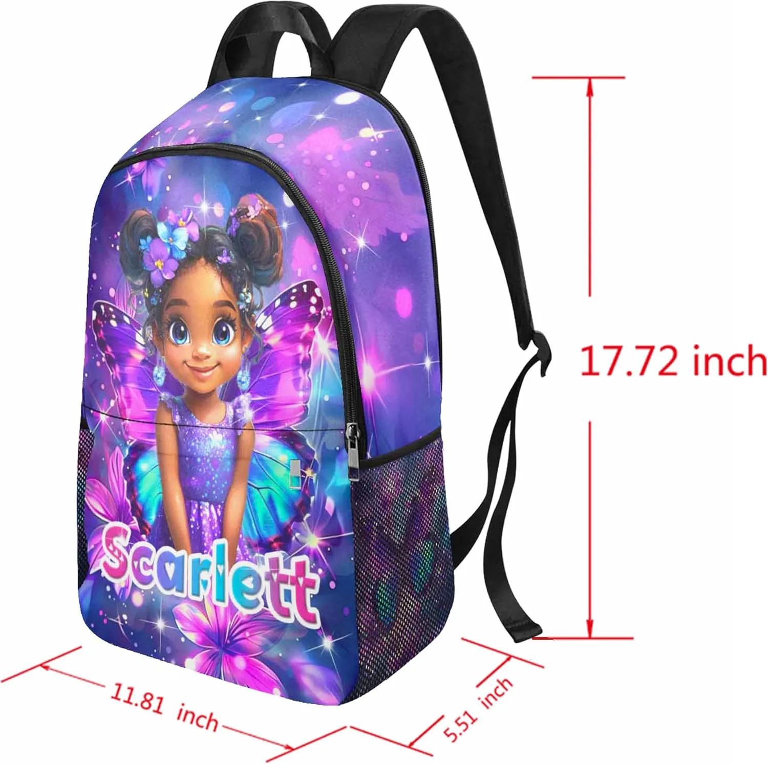 Artsadd Custom Kids Backpack with Lunch Box Set, Personalized Name School Bags Bookbag Lunch Bag for Boys Girls(Design 11)
