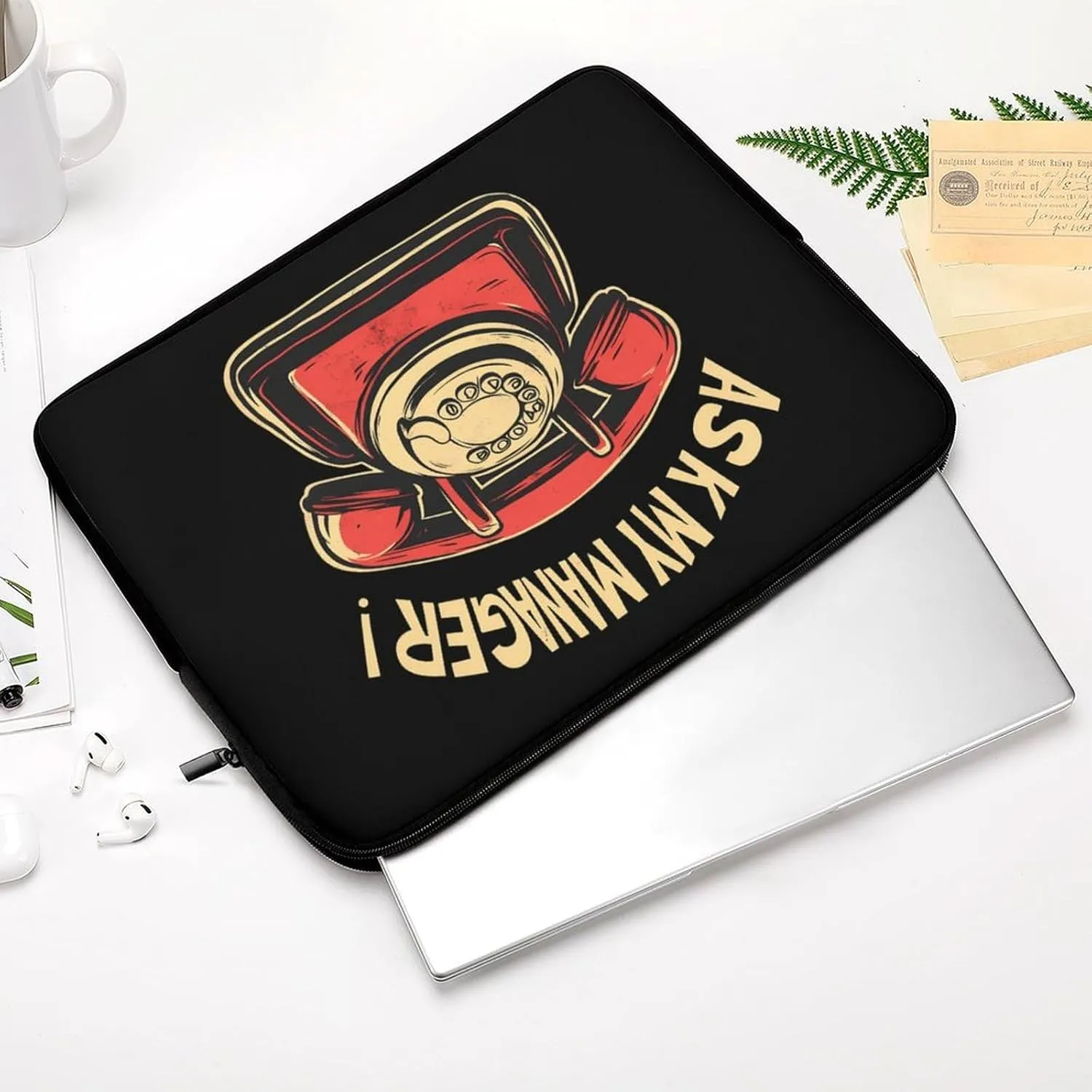 Ask My Manager Casual Laptop Bag Sleeve Cover Computer Carrying Case for Office Travel 17inch