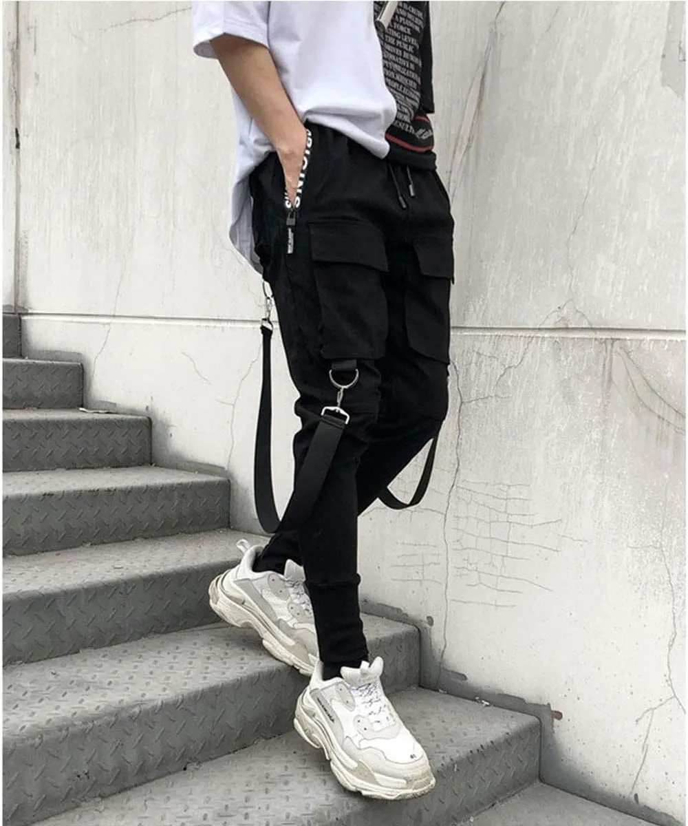 Astellarie Mens Casual Pants Multi-Pockets Fashion Cargo Joggers Gym Drawstring Long Pants