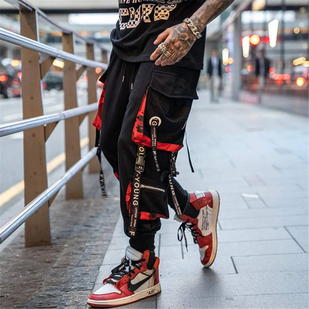 Astellarie Mens Casual Pants Multi-Pockets Fashion Cargo Joggers Gym Drawstring Long Pants