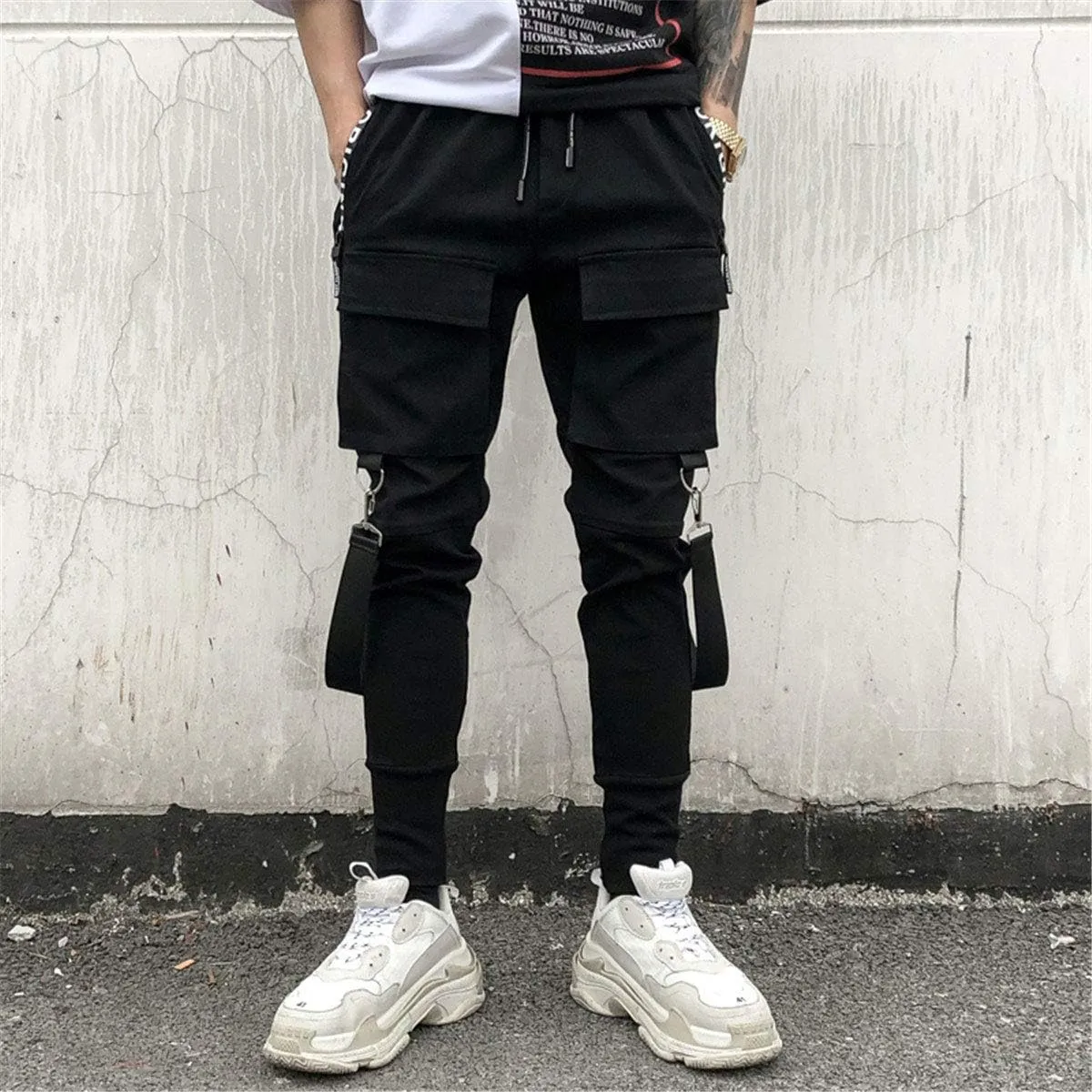 Astellarie Mens Casual Pants Multi-Pockets Fashion Cargo Joggers Gym Drawstring Long Pants