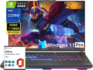 ASUS ROG Strix G16 Gaming Laptop, with Office Lifetime License, 16" WQXGA 240Hz Display, Intel 24-Core i9-14900HX, 64 GB DDR5, 4 TB SSD, GeForce RTX 4060, Wi-Fi 6E, Backlit KB, Windows 11 Pro