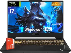 ASUS TUF F17 Gaming Laptop, NVIDIA RTX 4070, Intel 13th Core i7-13620H(Beat i9-12900), 17.3" 240Hz FHD, 64 GB DDR5, 2 TB SSD, Wi-Fi 6, Backlit Keyboard, Windows 11 Pro & MS Office Pro Lifetime