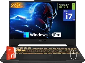 ASUS TUF Gaming F17 Laptop, 17.3" 240Hz FHD Display, Intel i7-13620H(Beat i9-12900), GeForce RTX 4070, 32 GB DDR5, 1 TB SSD, Backlit Keyboard, Windows 11 Pro & MS Office Pro Lifetime
