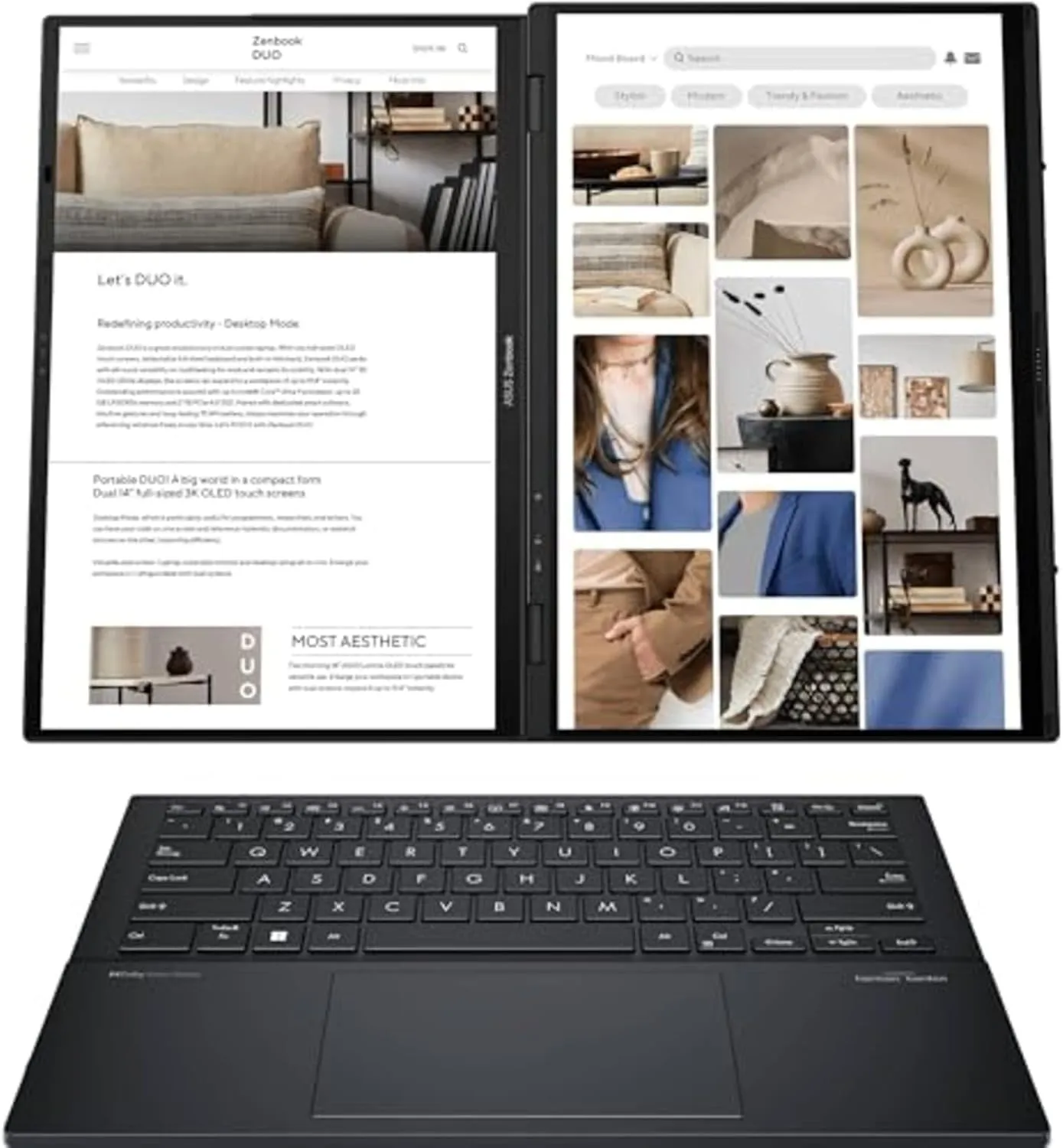 ASUS ZenBook Duo 14 UX8406 Laptop (2024) Touch | 14" 2880x1800 QHD  | Core Ultra 9-185H - 4TB SSD Hard Drive - 32GB RAM | 16 cores @ 5.1 GHz Win 11 Pro Silver