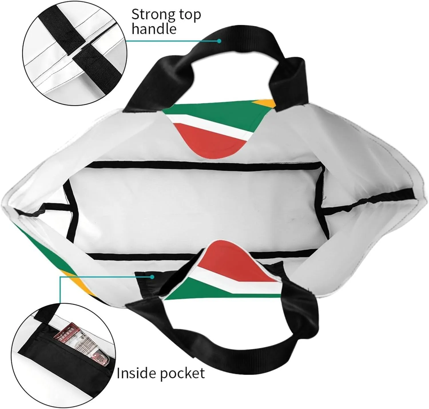 ASYG Cute Flag Tote Bag for Women and Men Reusable Shoulder Bags for Gym, Shopping, Beach,Travel