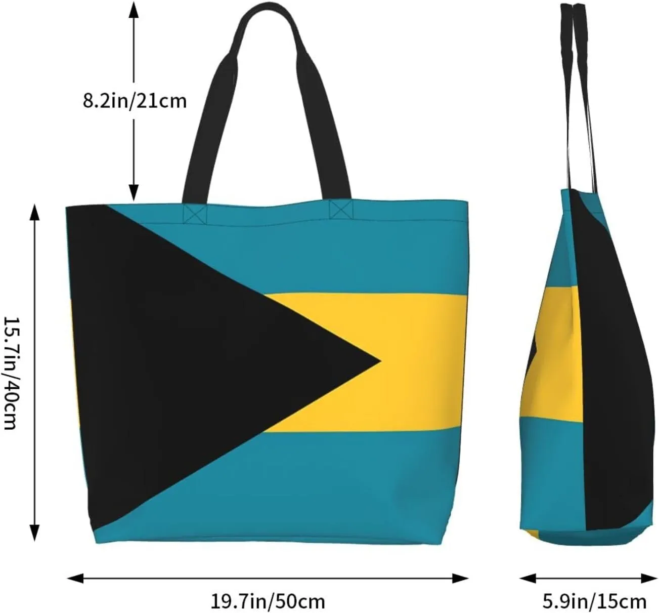 ASYG Cute Flag Tote Bag for Women and Men Reusable Shoulder Bags for Gym, Shopping, Beach,Travel