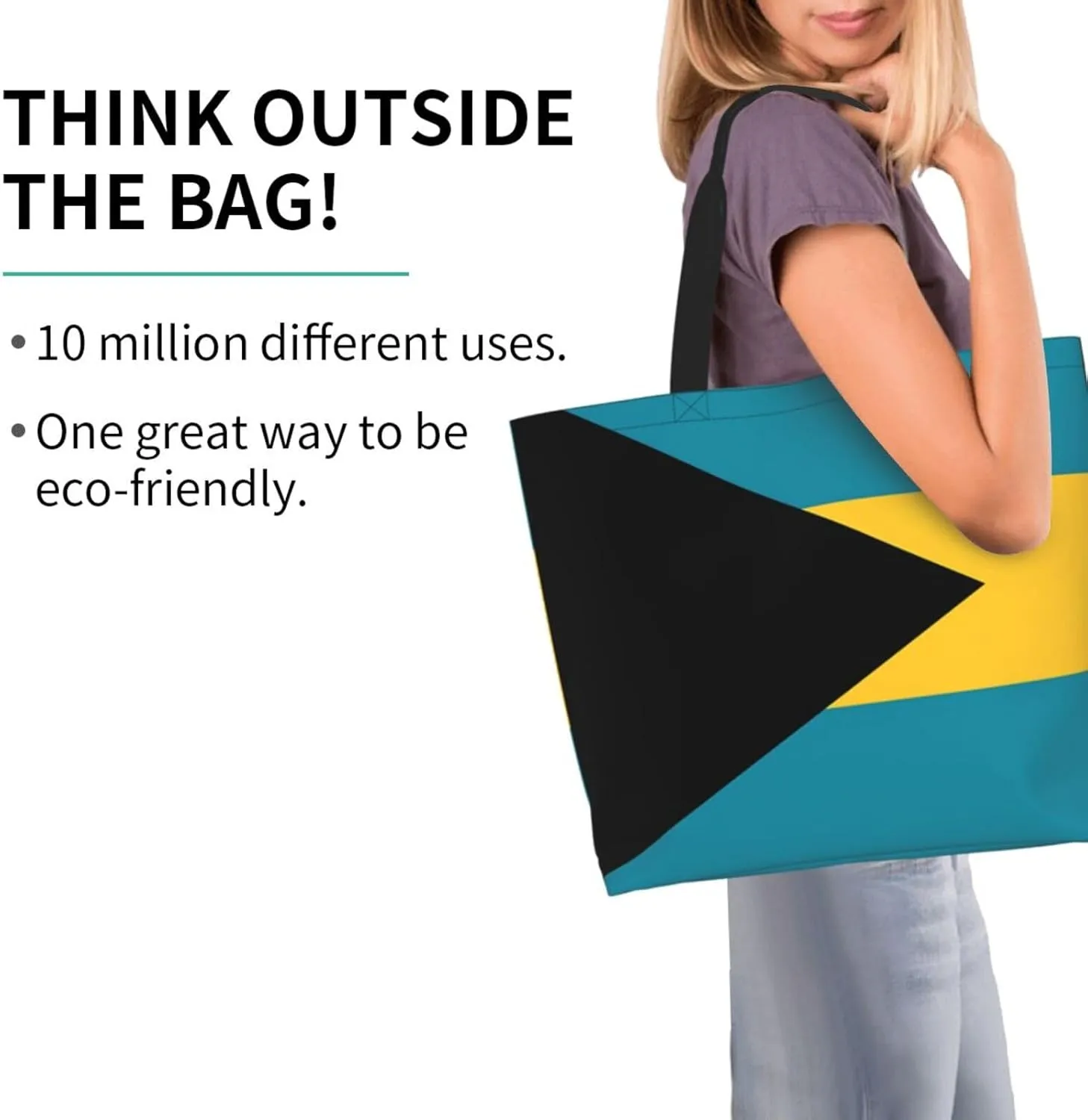ASYG Cute Flag Tote Bag for Women and Men Reusable Shoulder Bags for Gym, Shopping, Beach,Travel