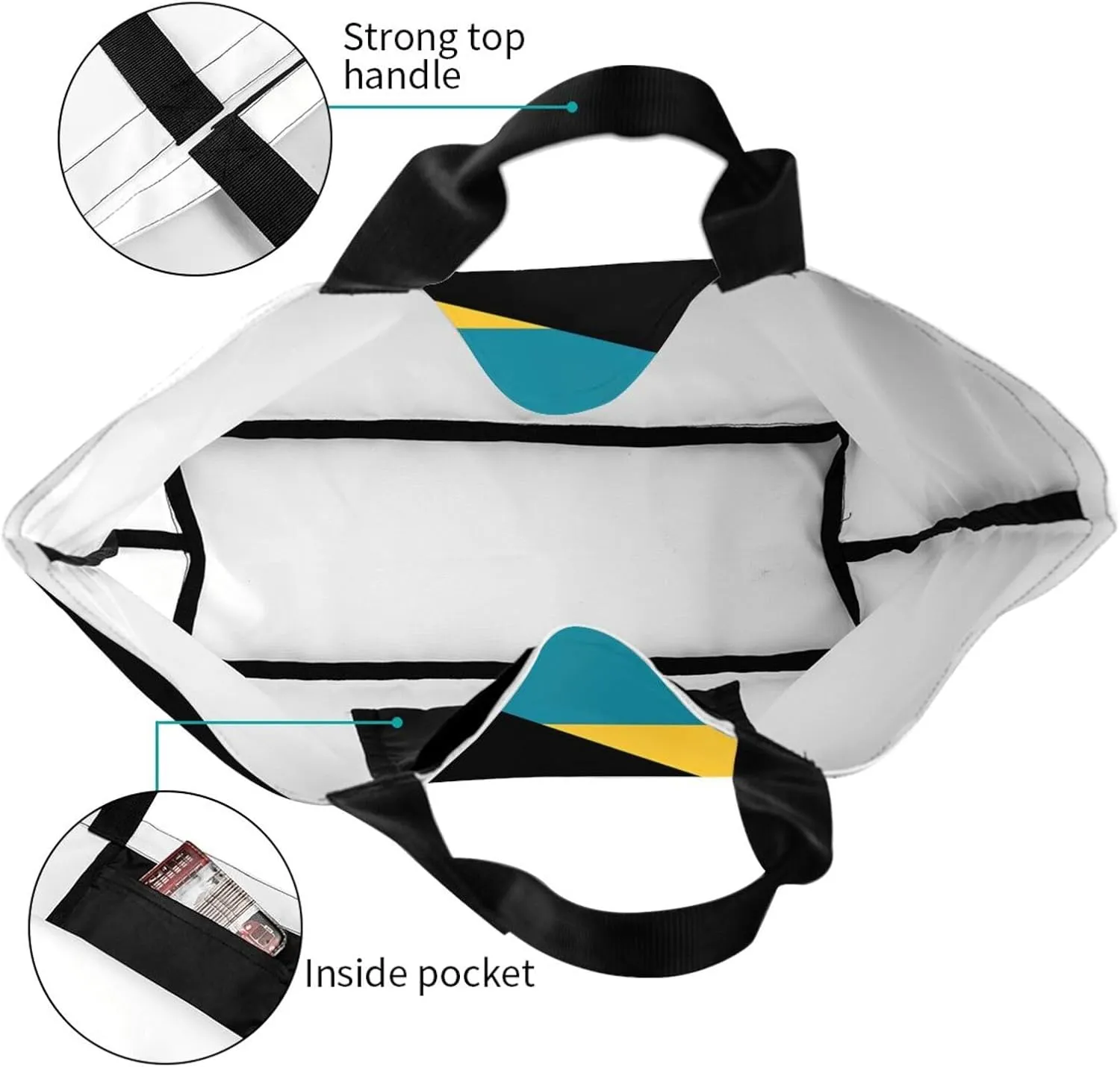 ASYG Cute Flag Tote Bag for Women and Men Reusable Shoulder Bags for Gym, Shopping, Beach,Travel