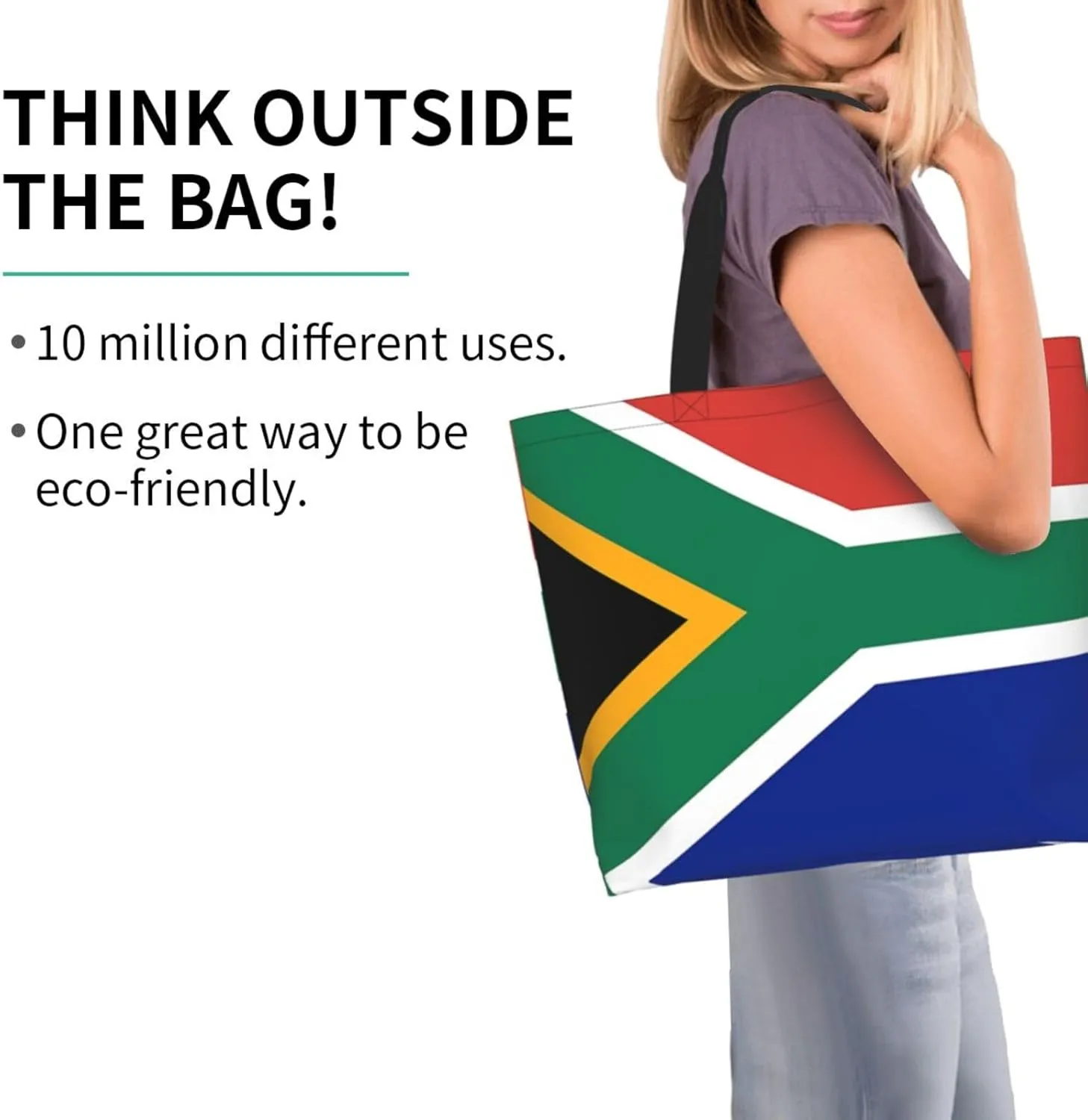 ASYG Cute Flag Tote Bag for Women and Men Reusable Shoulder Bags for Gym, Shopping, Beach,Travel