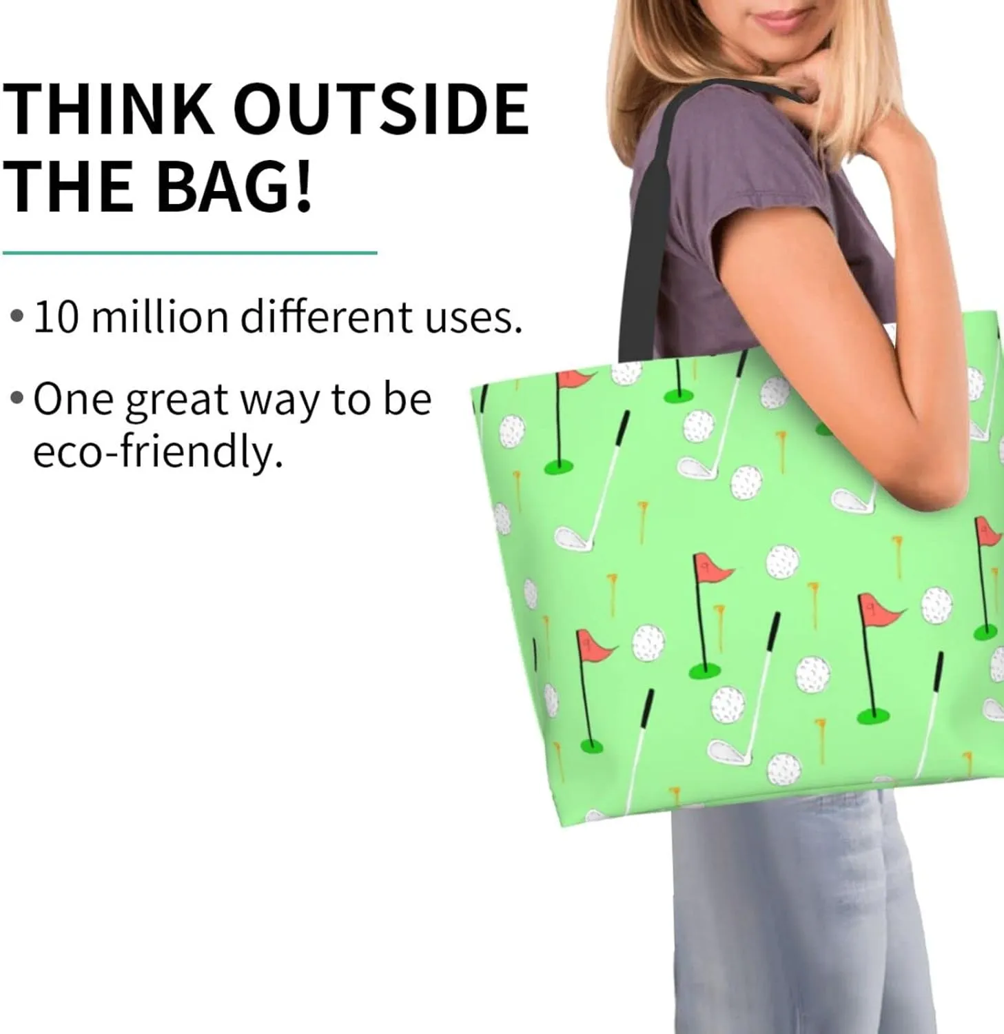 ASYG Cute Golf Print Sling Tote Bag For Women & Men