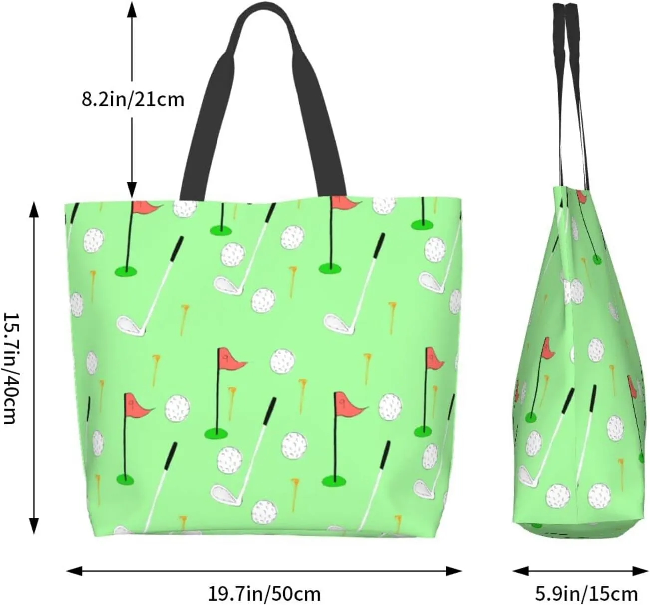 ASYG Cute Golf Print Sling Tote Bag For Women & Men