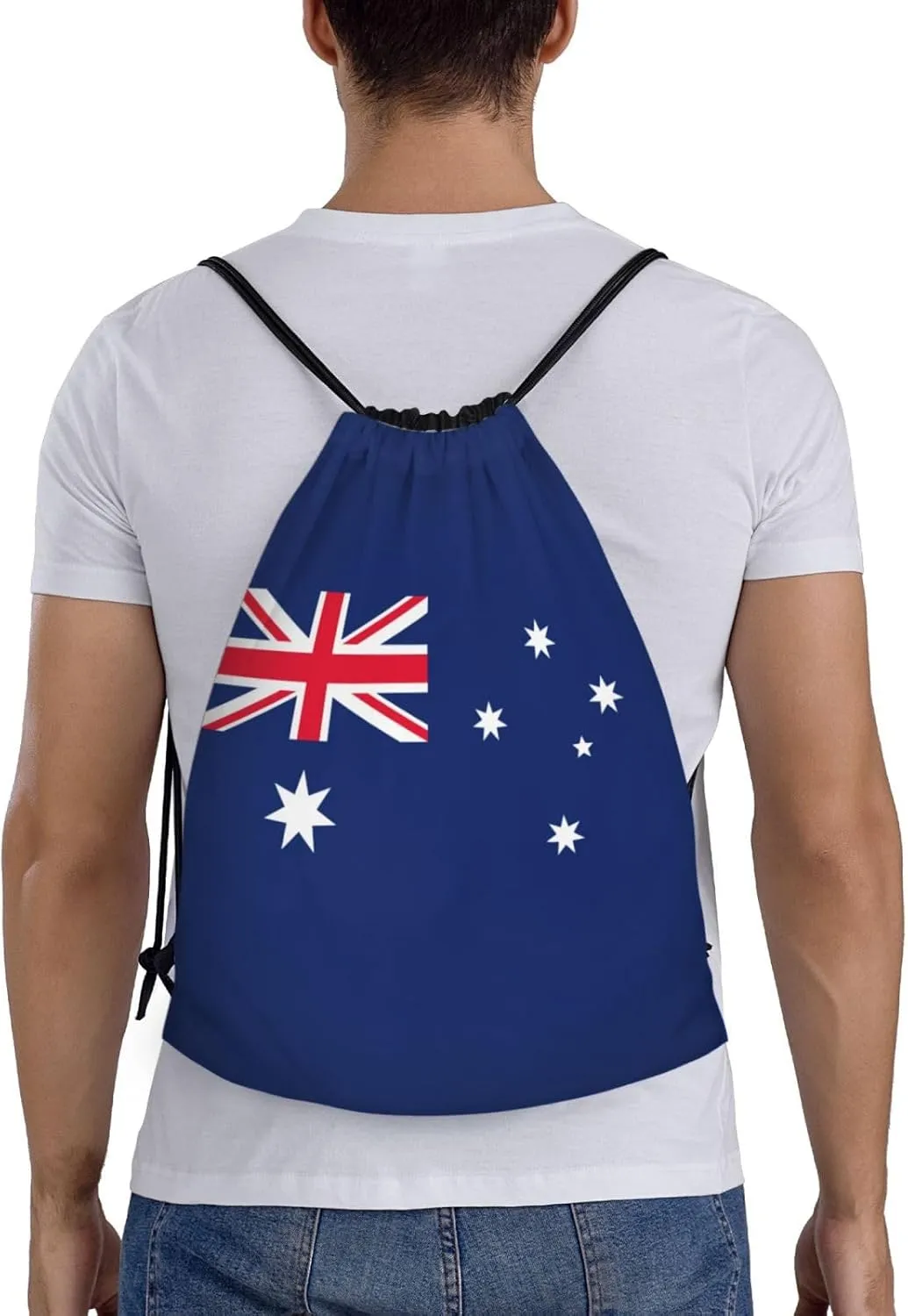 Australia Drawstring Backpack Yoga Beach Sackpack Lightweight Gym Sports String Australian Bag Outdoor Decor S