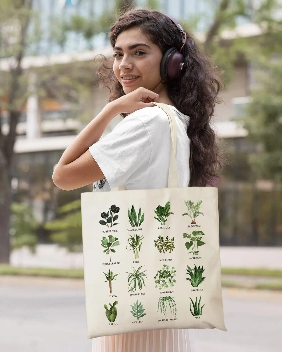 AUSVKAI Canvas Tote Bag Aesthetic for Women, Cute Reusable Cloth Cotton Bags for Shopping Beach Grocery