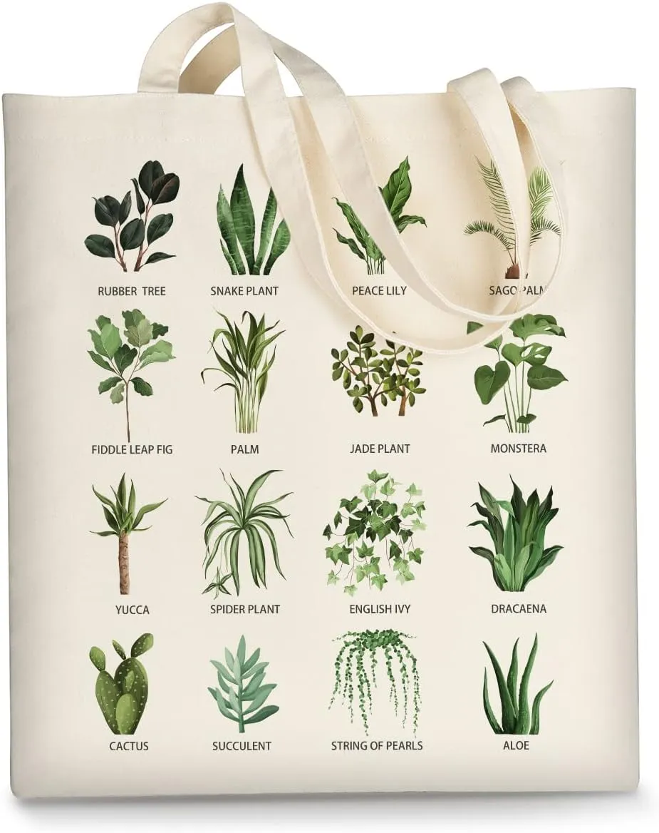 AUSVKAI Canvas Tote Bag Aesthetic for Women, Cute Reusable Cloth Cotton Bags for Shopping Beach Grocery