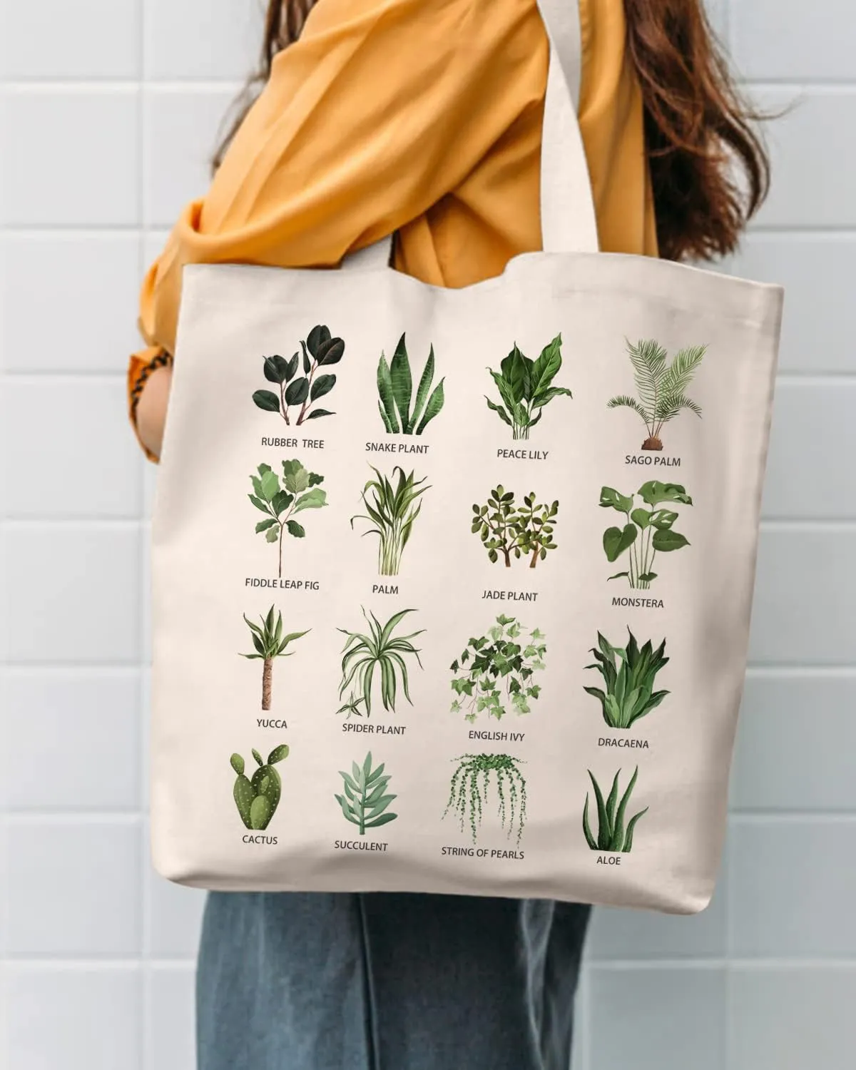 AUSVKAI Canvas Tote Bag Aesthetic for Women, Cute Reusable Cloth Cotton Bags for Shopping Beach Grocery