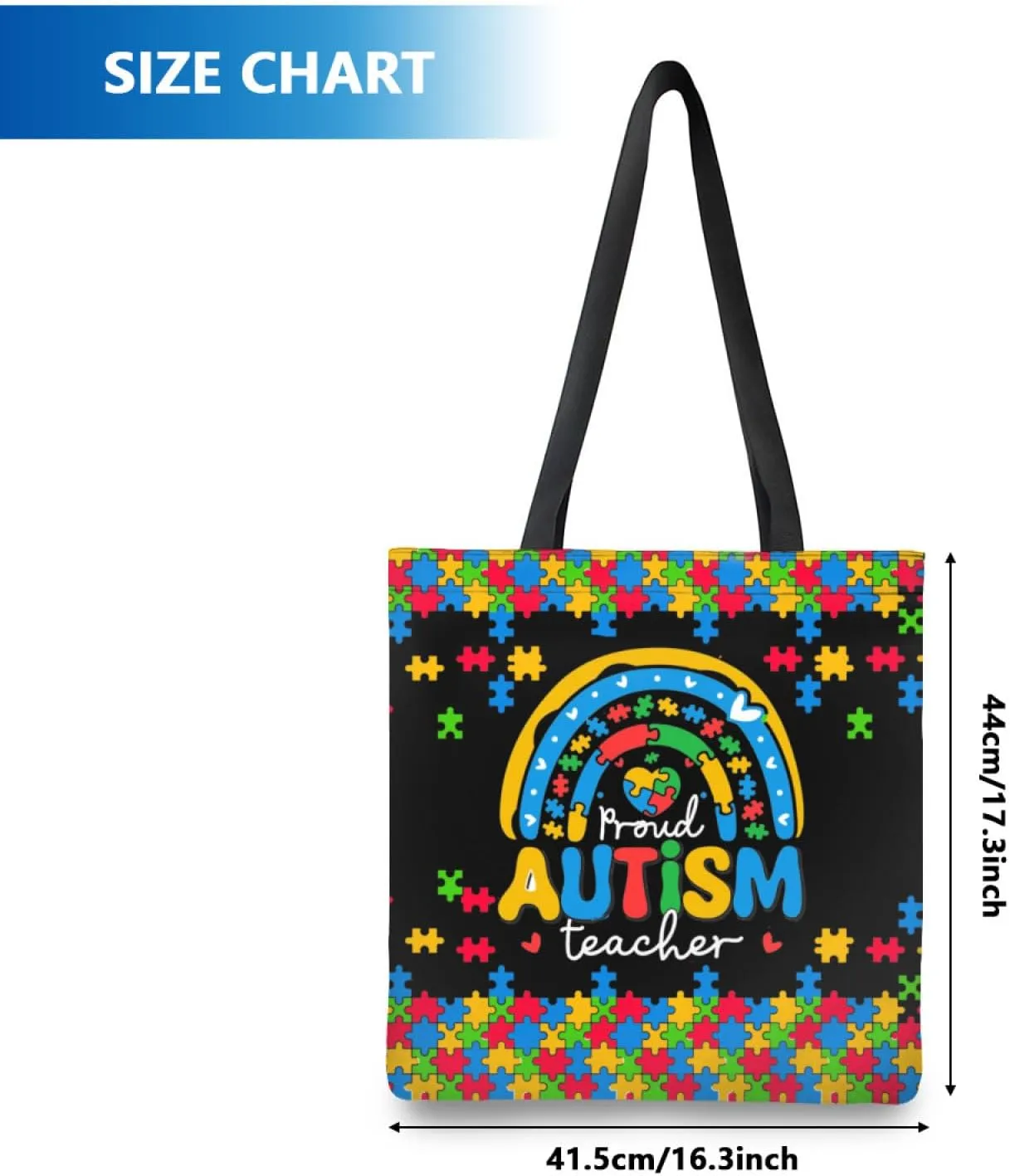 Autism Awareness Gifts For Autism Teacher,Autism Tote Bag Handbag Reusable Shopping Grocery Bags Teacher Gifts