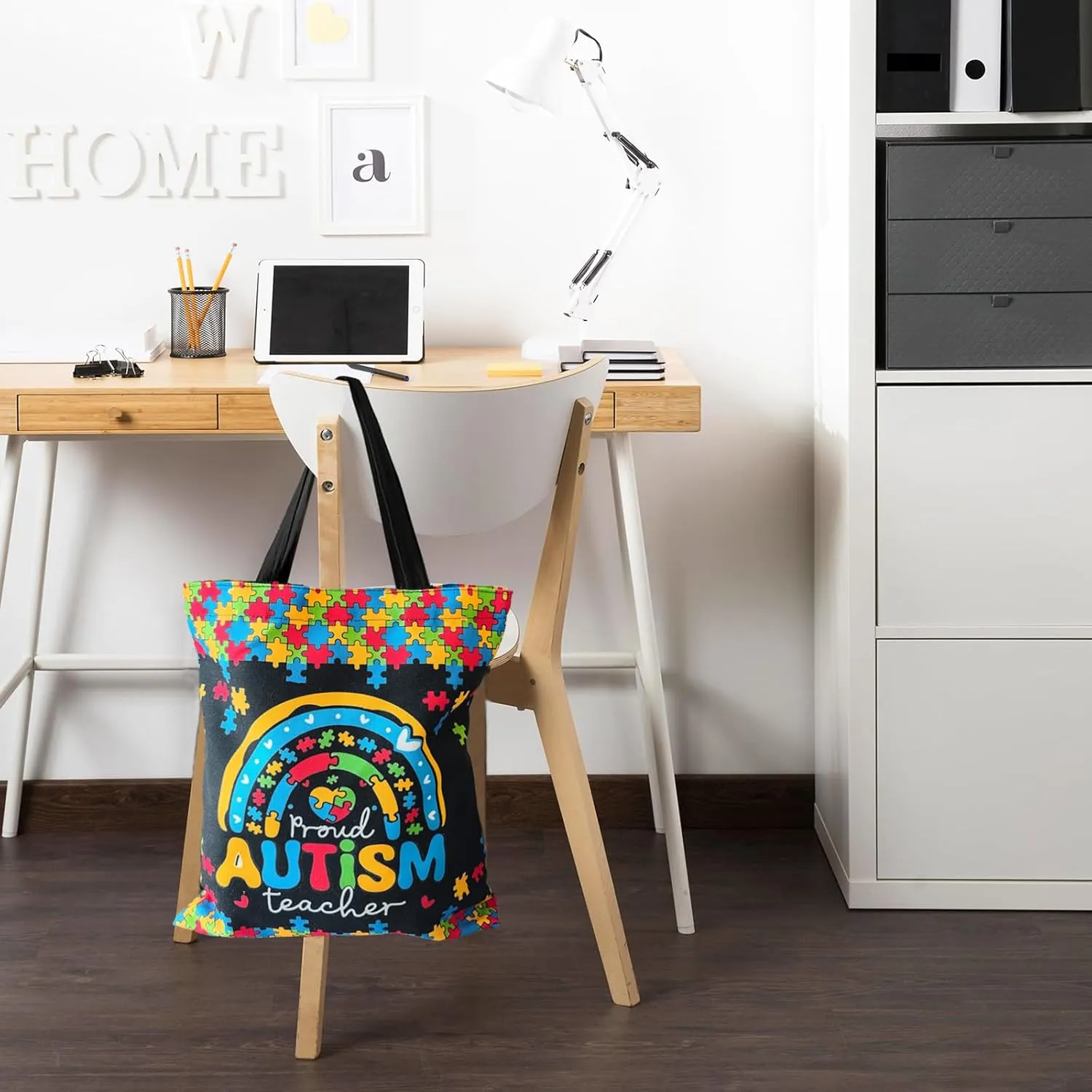 Autism Awareness Gifts For Autism Teacher,Autism Tote Bag Handbag Reusable Shopping Grocery Bags Teacher Gifts