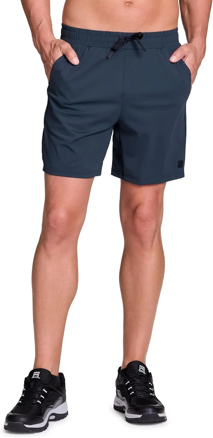Avalanche Gym Shorts for Men, Breathable Stretch Jersey Quick Drying Workout Hiking Shorts with Pockets