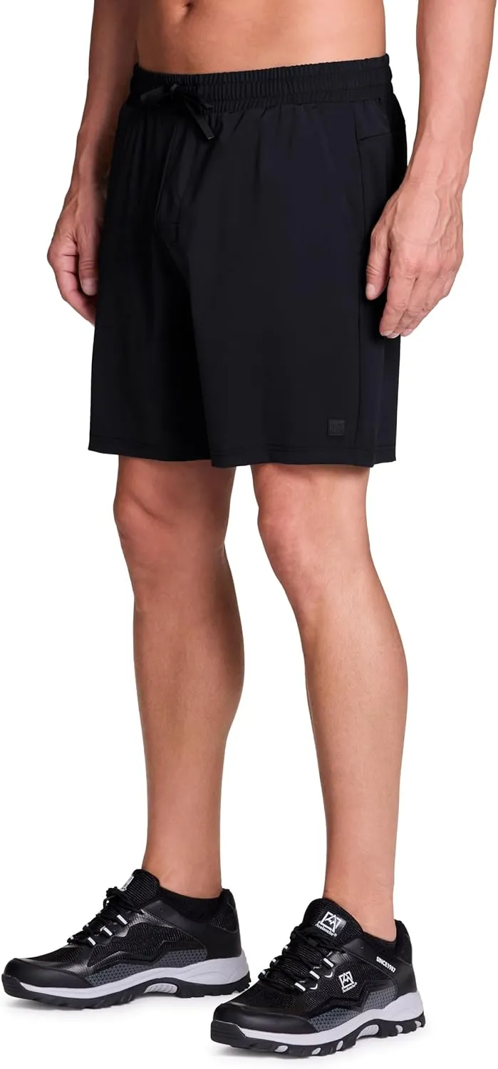 Avalanche Gym Shorts for Men, Breathable Stretch Jersey Quick Drying Workout Hiking Shorts with Pockets