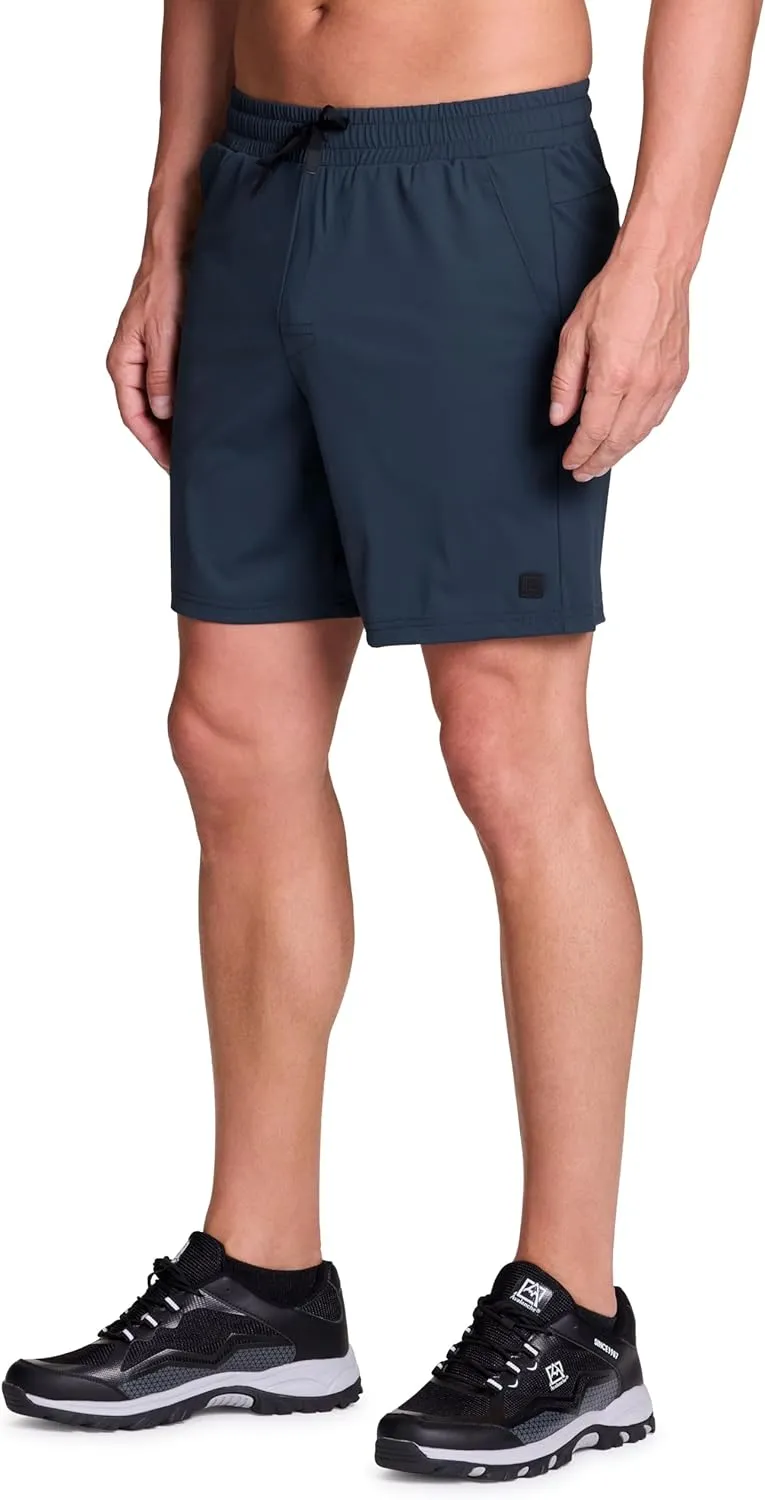 Avalanche Gym Shorts for Men, Breathable Stretch Jersey Quick Drying Workout Hiking Shorts with Pockets