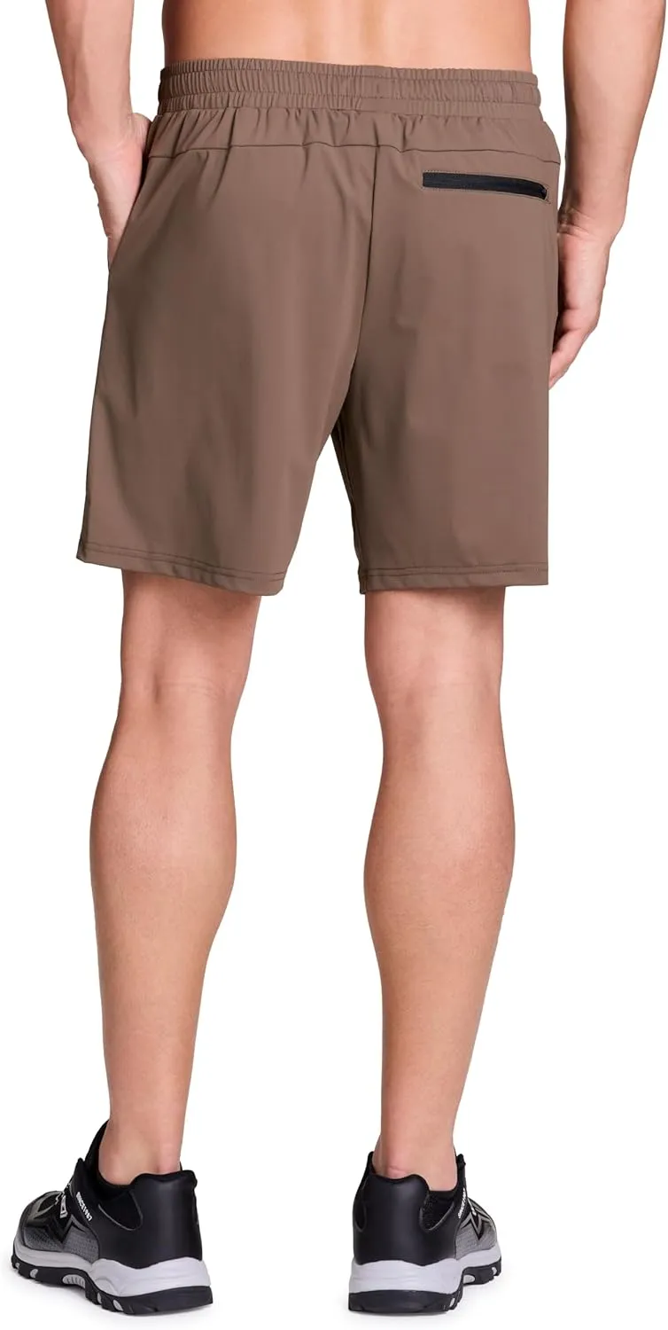 Avalanche Gym Shorts for Men, Breathable Stretch Jersey Quick Drying Workout Hiking Shorts with Pockets