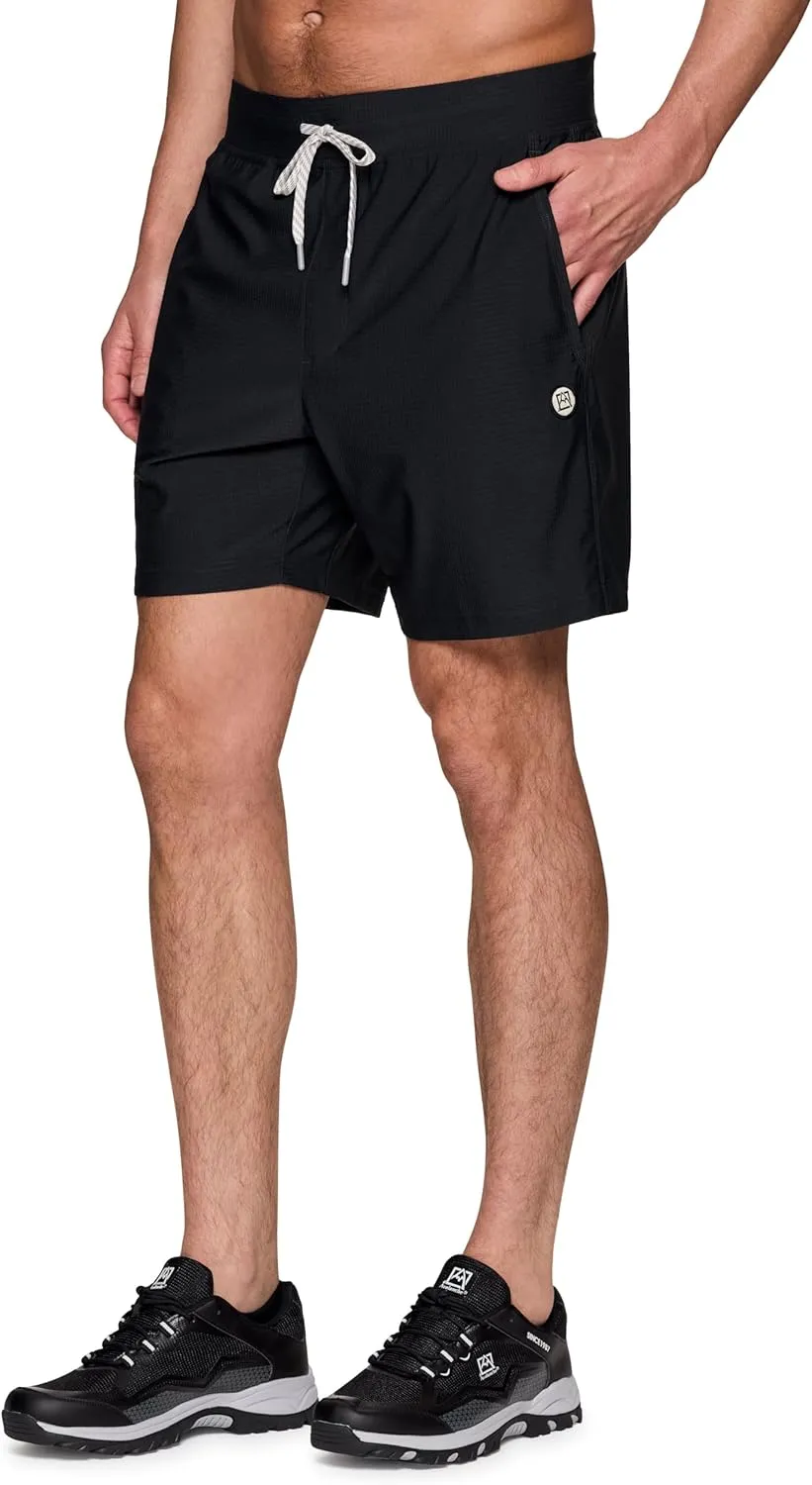 Avalanche Gym Shorts for Men, Breathable Stretch Jersey Quick Drying Workout Hiking Shorts with Pockets