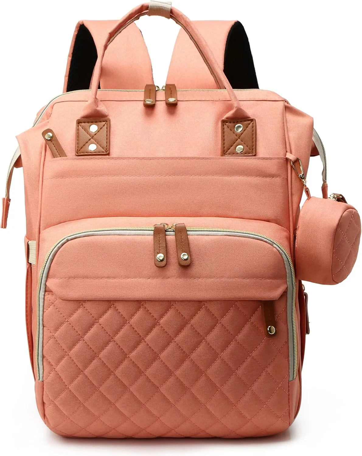 Baby Diaper Bag, Diaper Backpack, Mommy Bags with Multiple Pockets – Well-Designed, Spacious & Convenient for Parents,Waterproof, Pink