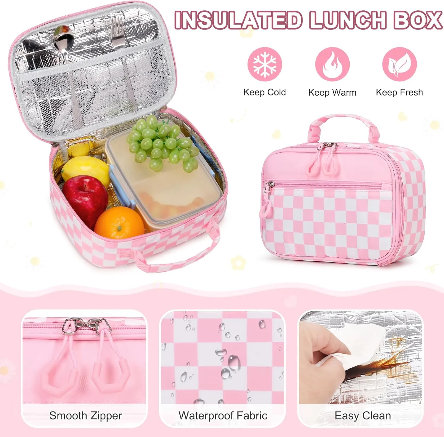Backpack for Girls, 3PCS Girls Backpack for School with Lunch Bag Pencil Case, Kids Bookbag Kindergarten Elementary Middle School Bag with USB Charging Port