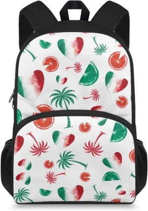 Backpack for Women Large Capacity with 1 Main Compartment and Side Pockets Italian Style Print Spacious Durable Daypack Facilitate Storage for Job Interview Travel Work