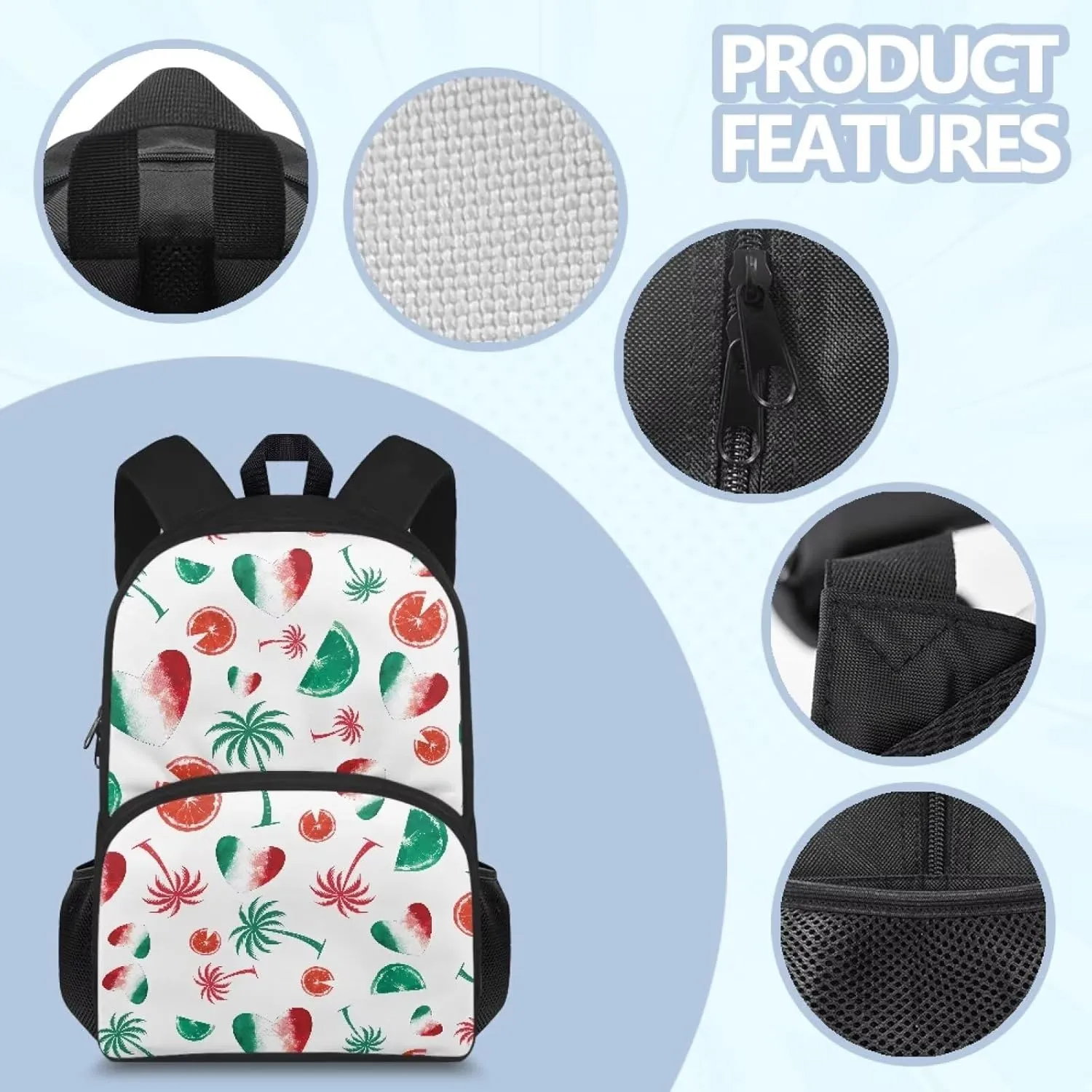 Backpack for Women Large Capacity with 1 Main Compartment and Side Pockets Italian Style Print Spacious Durable Daypack Facilitate Storage for Job Interview Travel Work