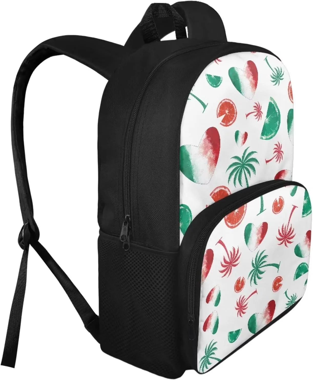 Backpack for Women Large Capacity with 1 Main Compartment and Side Pockets Italian Style Print Spacious Durable Daypack Facilitate Storage for Job Interview Travel Work
