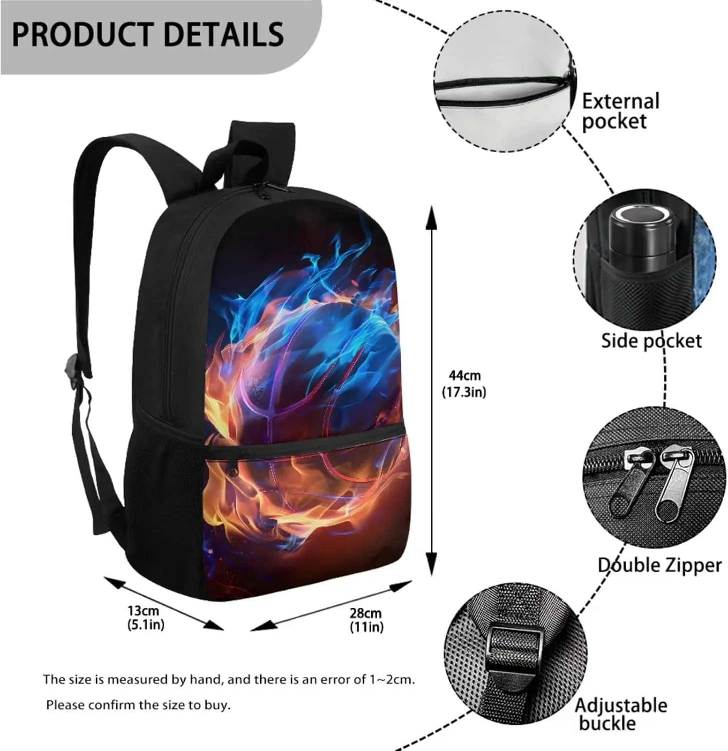 Backpack With Lunch Box Bookbags for 6Th Grade Girls School Bag,Basketball 3-in-1 Bookbag Set for Teen Girls Boys Schoolbag Elementary Preschool Bookbag