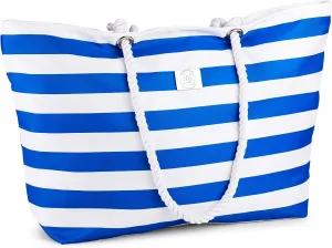 Bag&Carry Large Beach Tote Bag With Zipper - XL Beach Bags Waterproof Sandproof - Oversized Beach Bag With Pockets