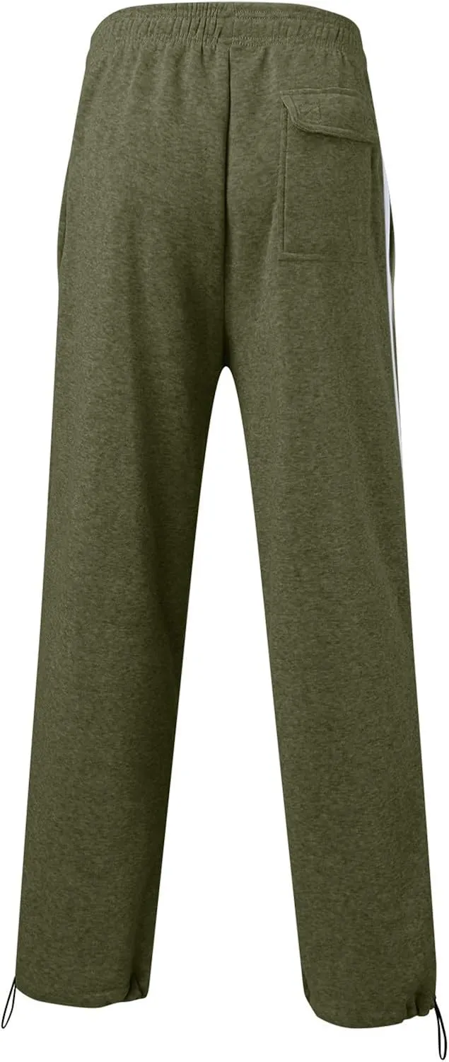 Baggy Sweatpants Men Drawstring Elastic Waist Heavyweight Casual Trousers with Pocket Straight Leg Running Track Pant