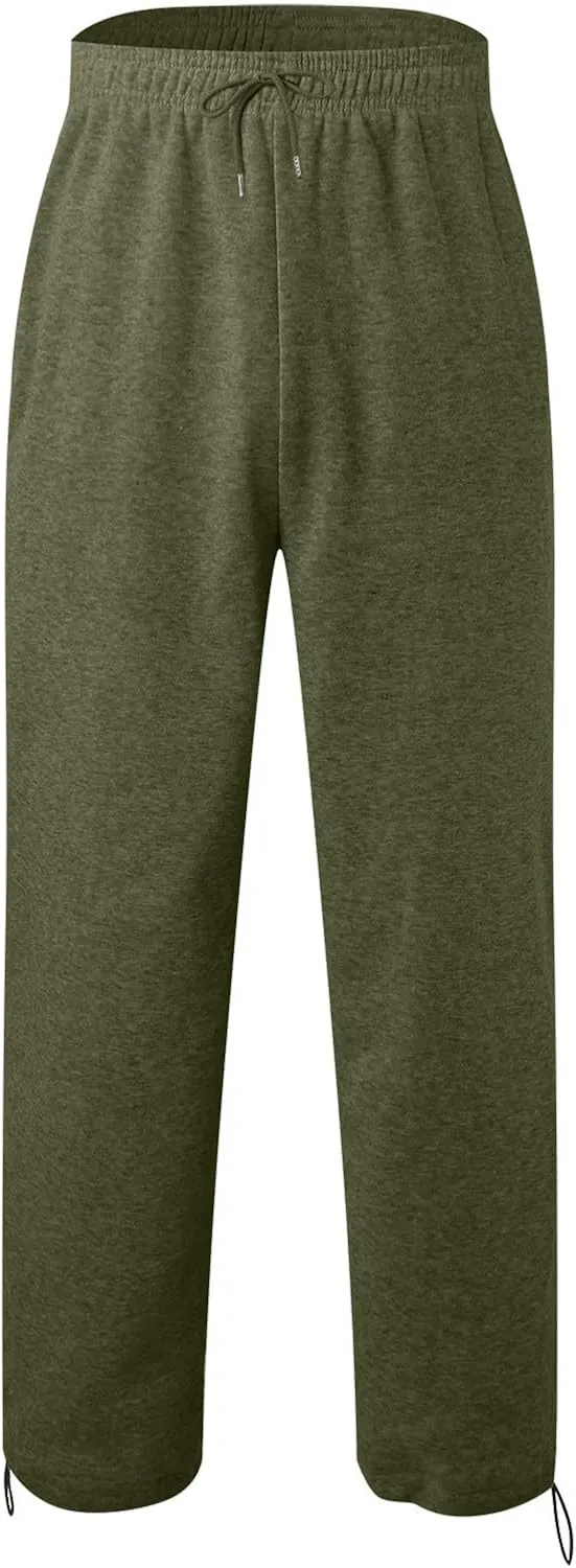 Baggy Sweatpants Men Drawstring Elastic Waist Heavyweight Casual Trousers with Pocket Straight Leg Running Track Pant