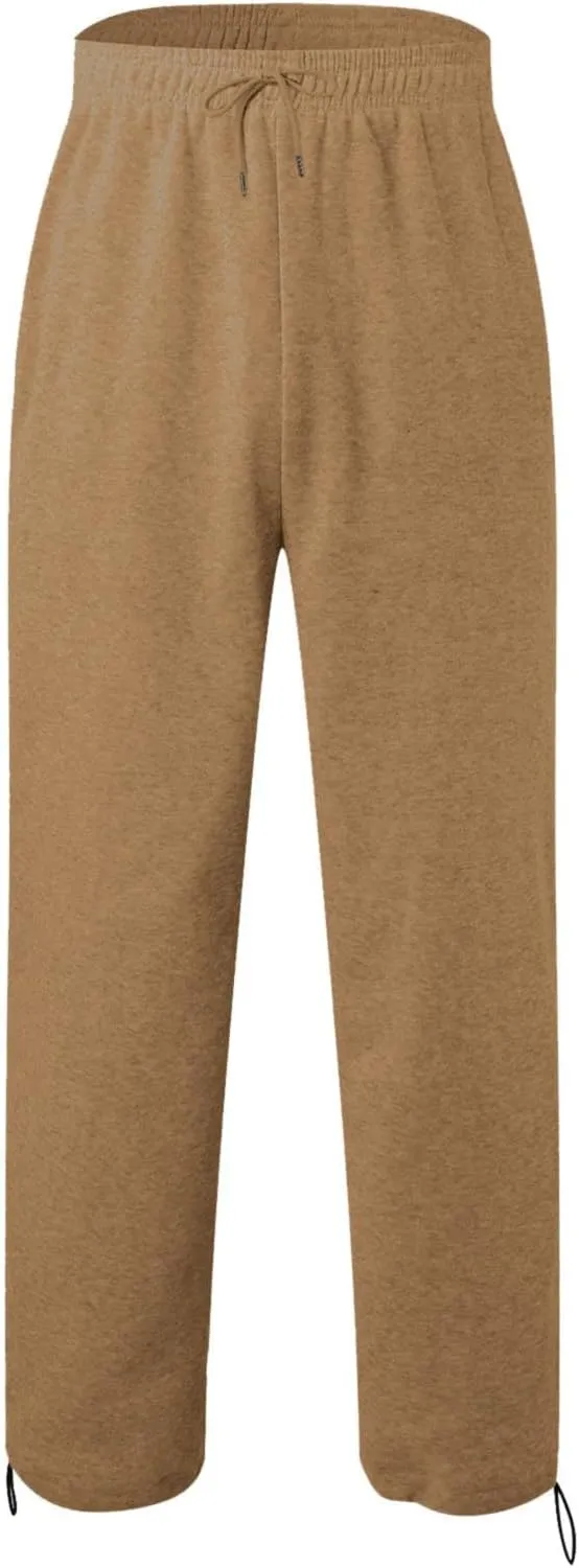 Baggy Sweatpants Men Drawstring Elastic Waist Heavyweight Casual Trousers with Pocket Straight Leg Running Track Pant