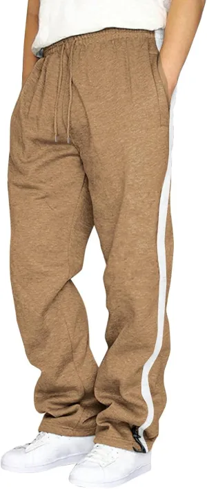 Baggy Sweatpants Men Drawstring Elastic Waist Heavyweight Casual Trousers with Pocket Straight Leg Running Track Pant