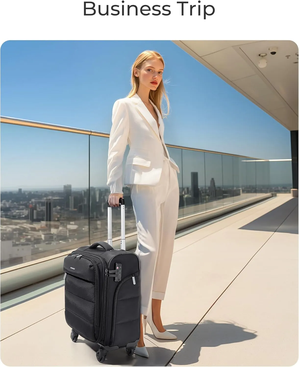 BAGSMART Underseat Carry on Luggage with Wheels, Soft Underseat Travel Luggage with PVC Wet/Dry Pockets, Lightweight Soft Personal Item Suitcase for Short Trip, Black