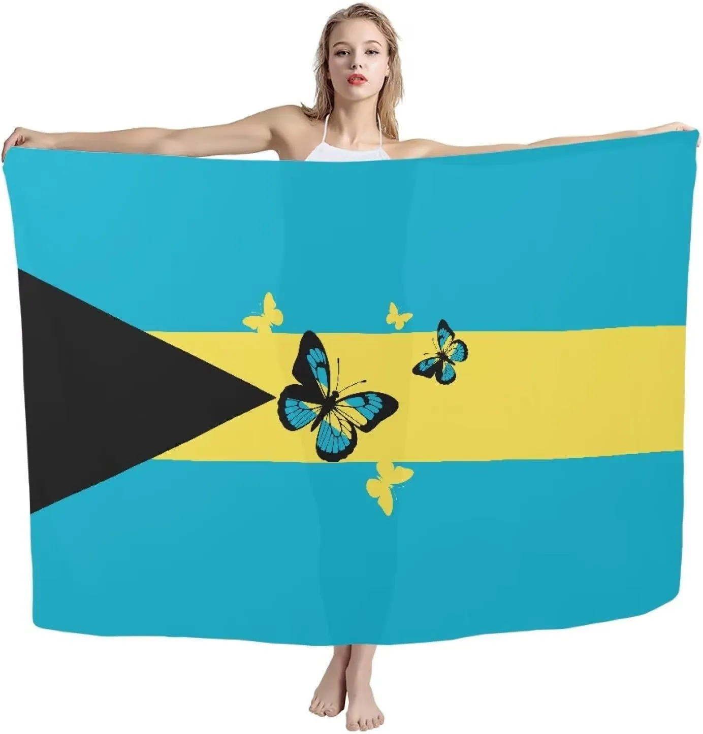 Bahamas Woven Beach Blanket Waterproof Sandproof Oversized Sand Free Extra Large Beach Blanket Lightweight Soft Large Picnic Mat for Travel Camping Blanket Large