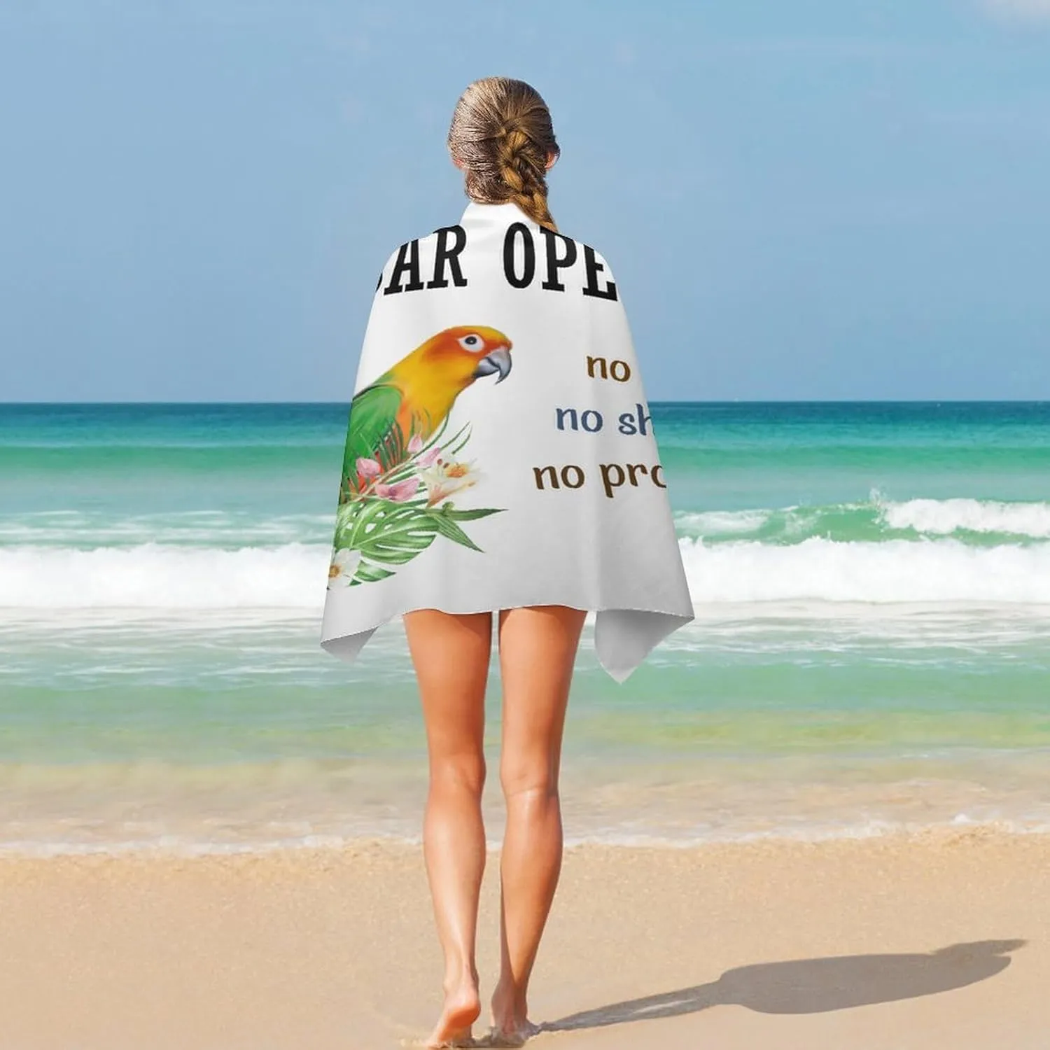 Bar Open No Shoes No Shirt Beach Towel Sand Free 31x51 Soft Microfiber Cruises Spa Beach Travel Towels Rustic Summer Retro Sunset Drinking Bath Towel Bachelorette Party Favor Beach Accessories Gifts