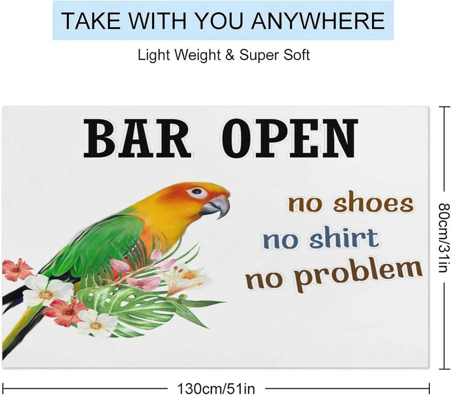 Bar Open No Shoes No Shirt Beach Towel Sand Free 31x51 Soft Microfiber Cruises Spa Beach Travel Towels Rustic Summer Retro Sunset Drinking Bath Towel Bachelorette Party Favor Beach Accessories Gifts