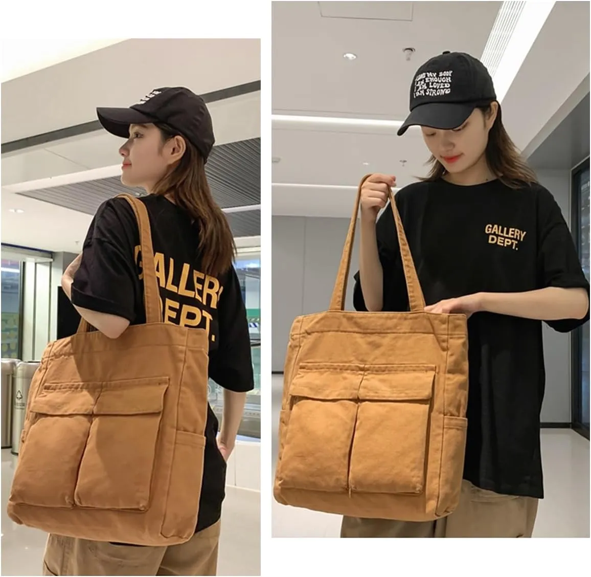Barsine Book Tote Bags for Women Men Large Canvas Handbags Casual Shoulder Hobo Purse for Travel Beach Work