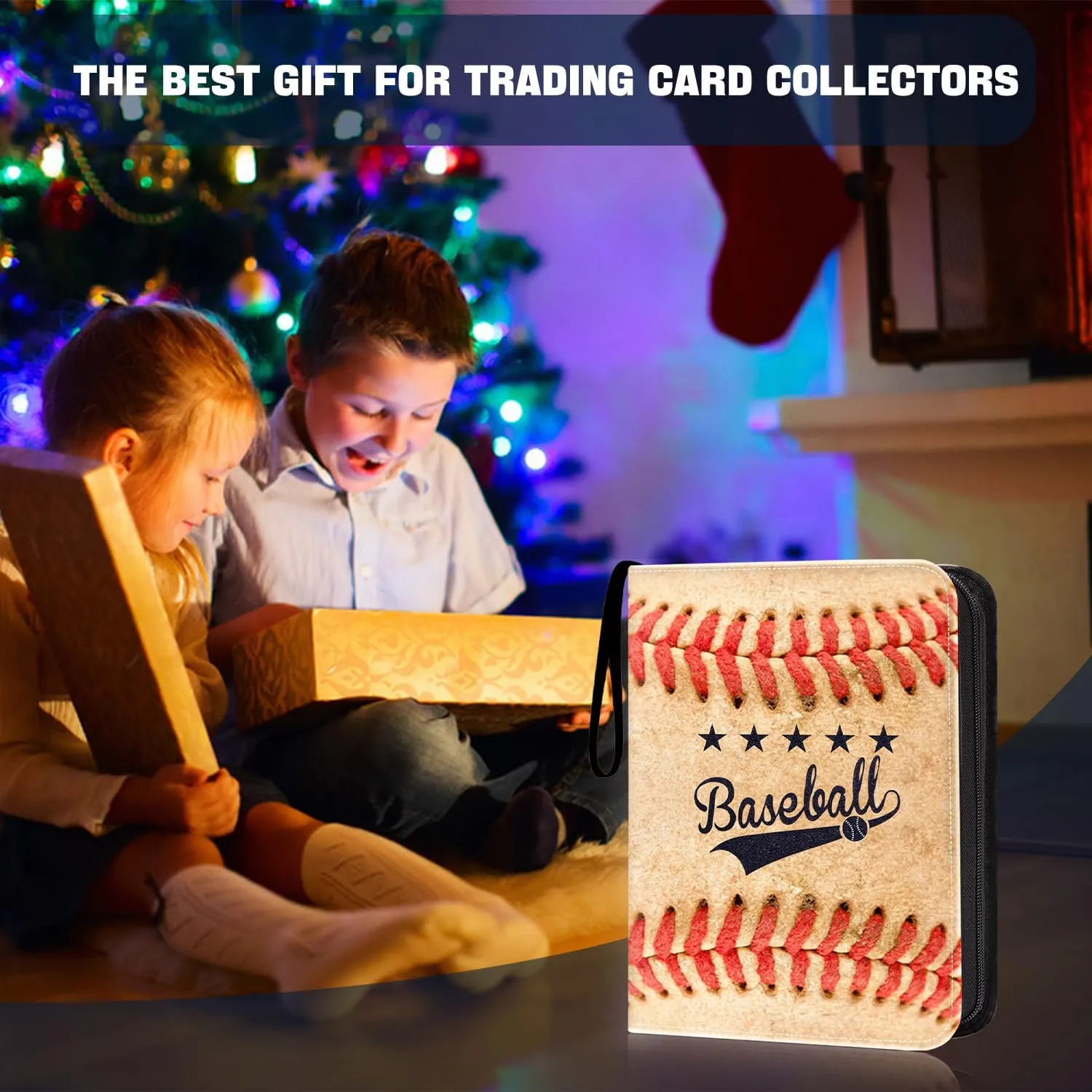 Baseball Card Binder with 900 Pockets, Sports Trading Card Binder, Collectible Trading Card Albums with 50 Pages Card Sleeves to Organize and Protect Baseball Trading Cards for Collectors