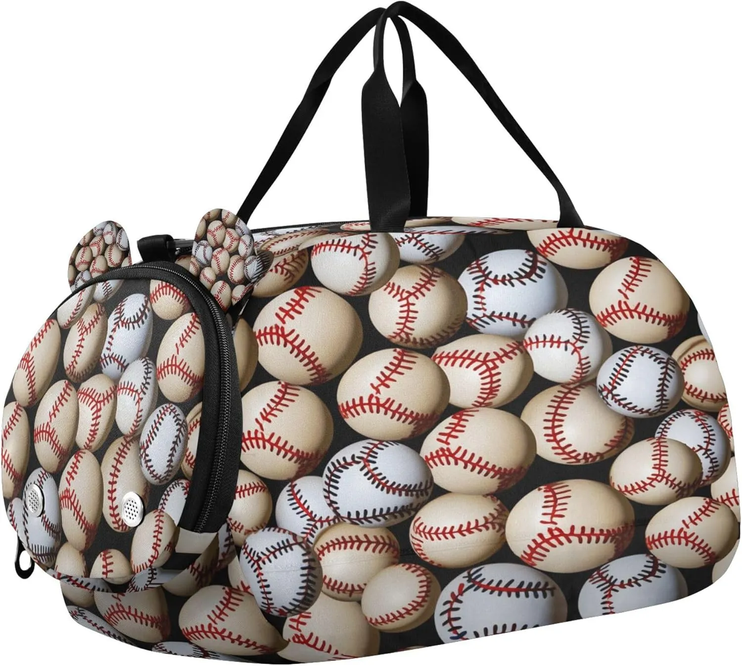 Baseball Kids Overnight Sports Duffel Bags with Shoe Compartment & Wet Pocket Travel Sport Gym Bag for Girls Boys