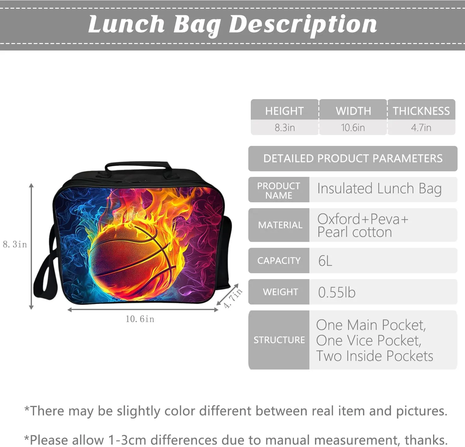 Basketball Backpack Kids Sports Bookbag 16inch Schoolbag With Lunch Box Bag And Pencil Case Set For Boys Girls