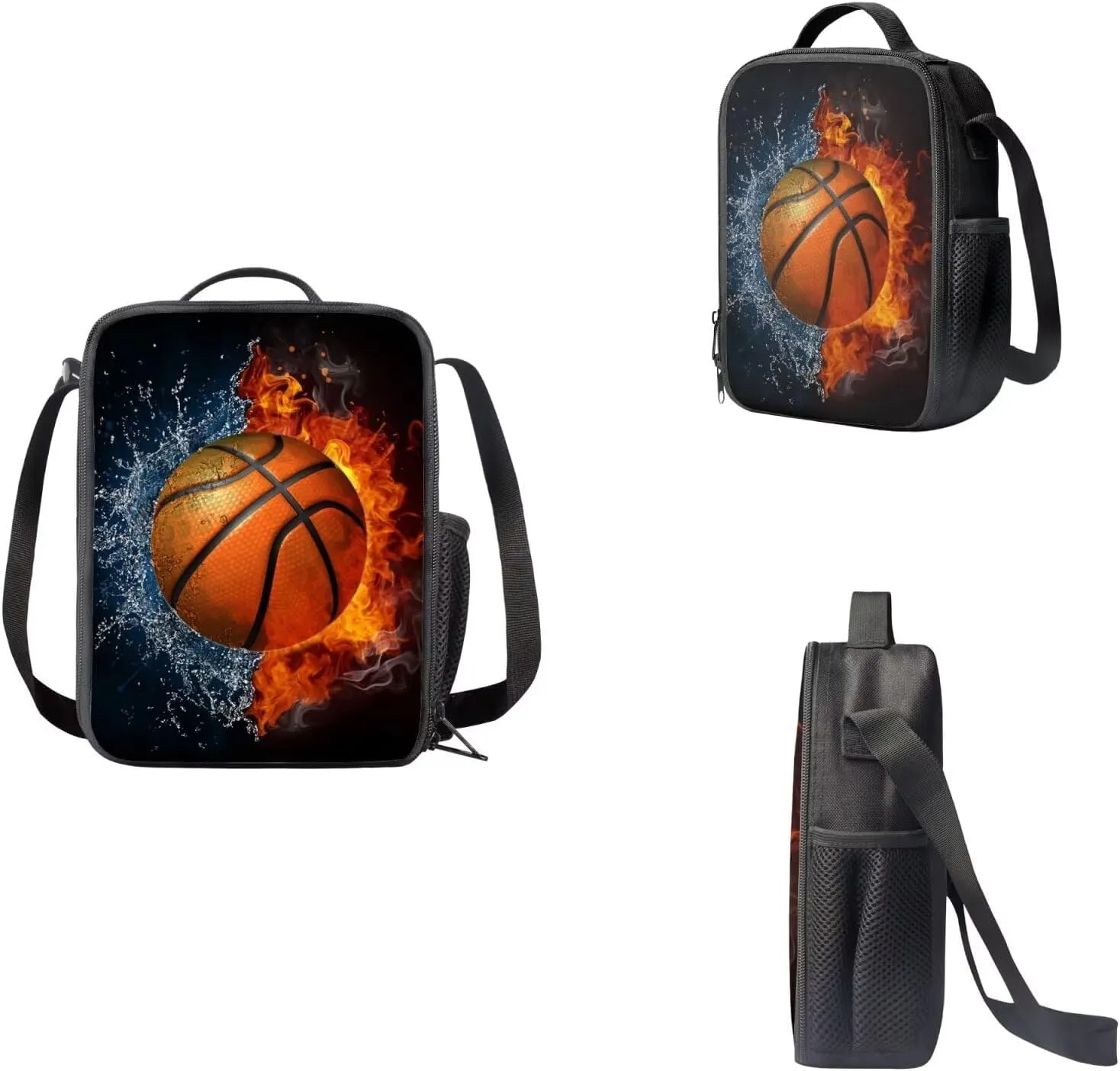 Basketball Backpack With Lunch Box Bookbags for 6Th Grade Girls School Bag 3-in-1 Bookbag Set for Teen Girls Boys Schoolbag Elementary Preschool Bookbag