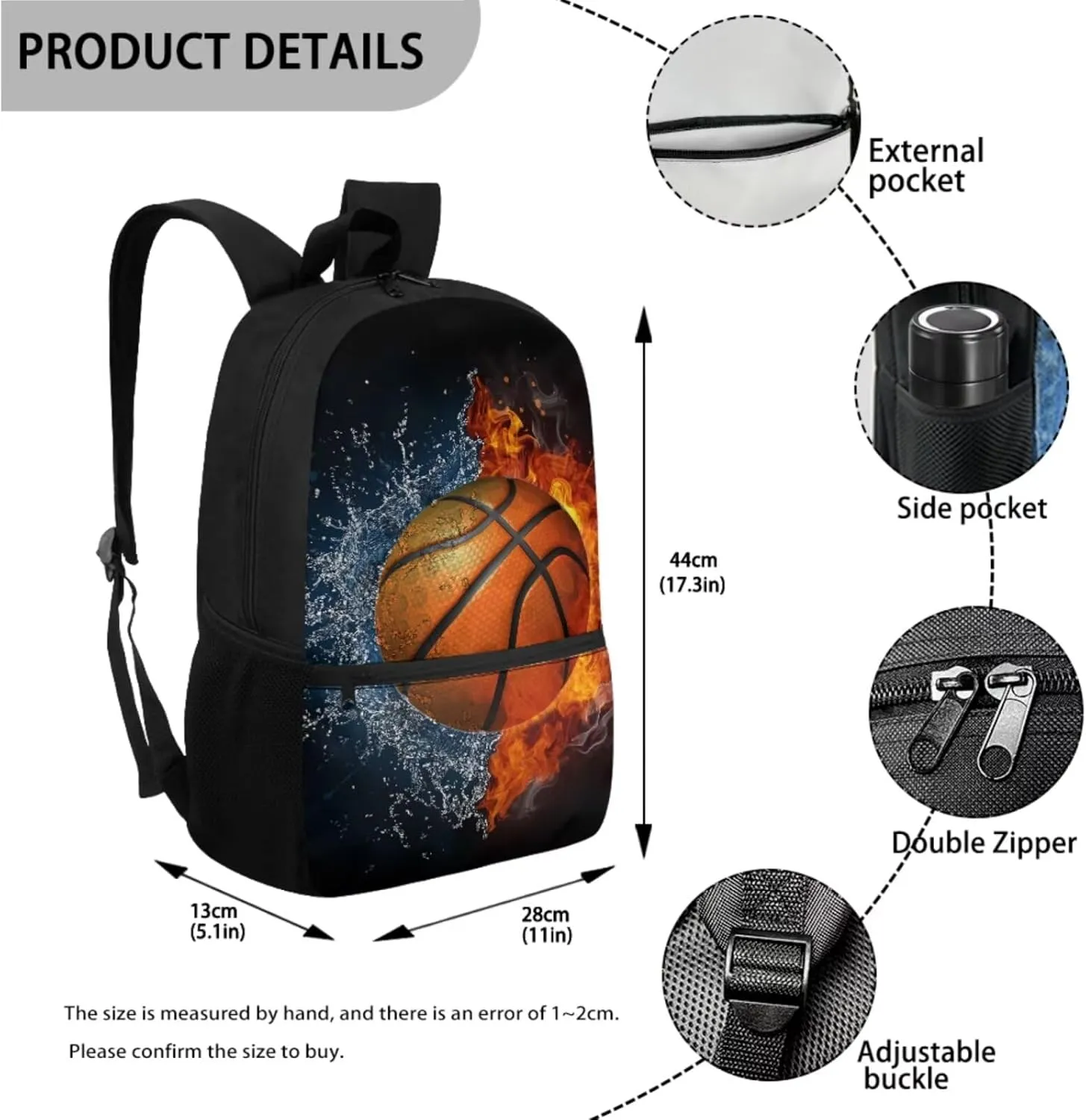 Basketball Backpack With Lunch Box Bookbags for 6Th Grade Girls School Bag 3-in-1 Bookbag Set for Teen Girls Boys Schoolbag Elementary Preschool Bookbag
